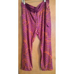 Tek Gear Lounge Pants XL Pink Orange Peach Cargo Pockets Jogger Casual Pants